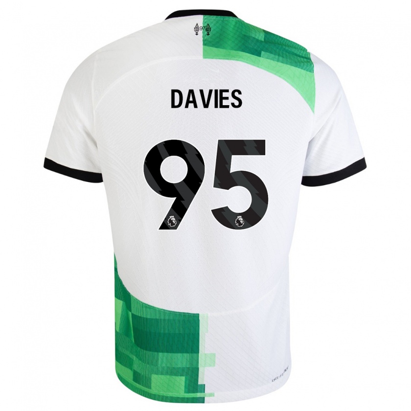 Kandiny Niño Camiseta Harvey Davies #95 Blanco Verde 2ª Equipación 2023/24 La Camisa Chile