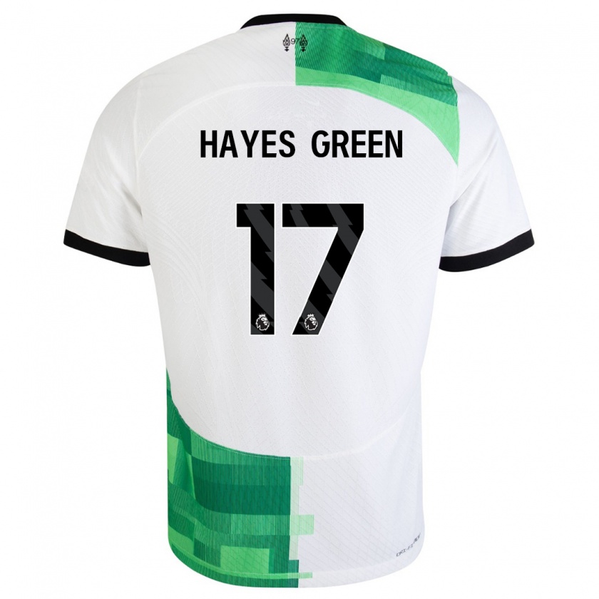 Kandiny Niño Camiseta Charlie Hayes-Green #17 Blanco Verde 2ª Equipación 2023/24 La Camisa Chile