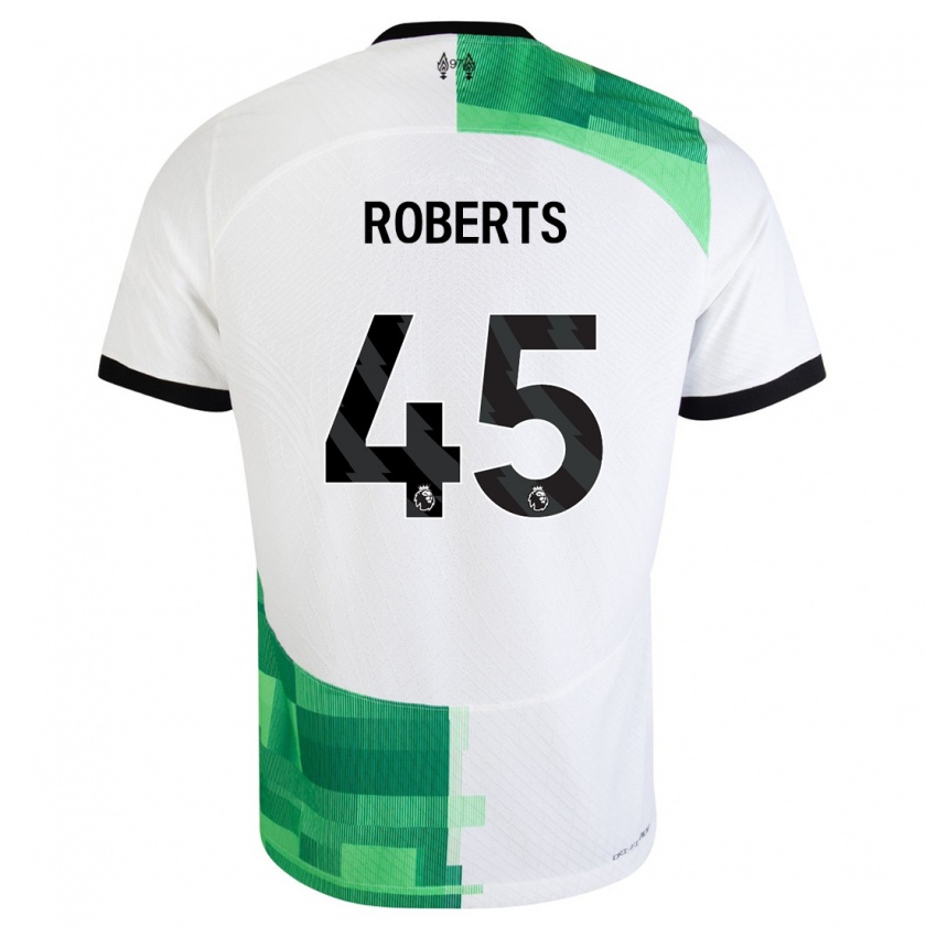 Kandiny Niño Camiseta Iwan Roberts #45 Blanco Verde 2ª Equipación 2023/24 La Camisa Chile