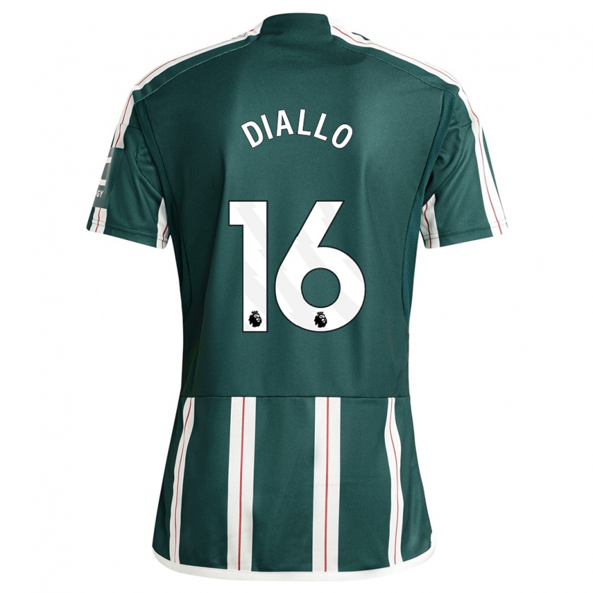 Kandiny Niño Camiseta Amad Diallo #16 Verde Oscuro 2ª Equipación 2023/24 La Camisa Chile