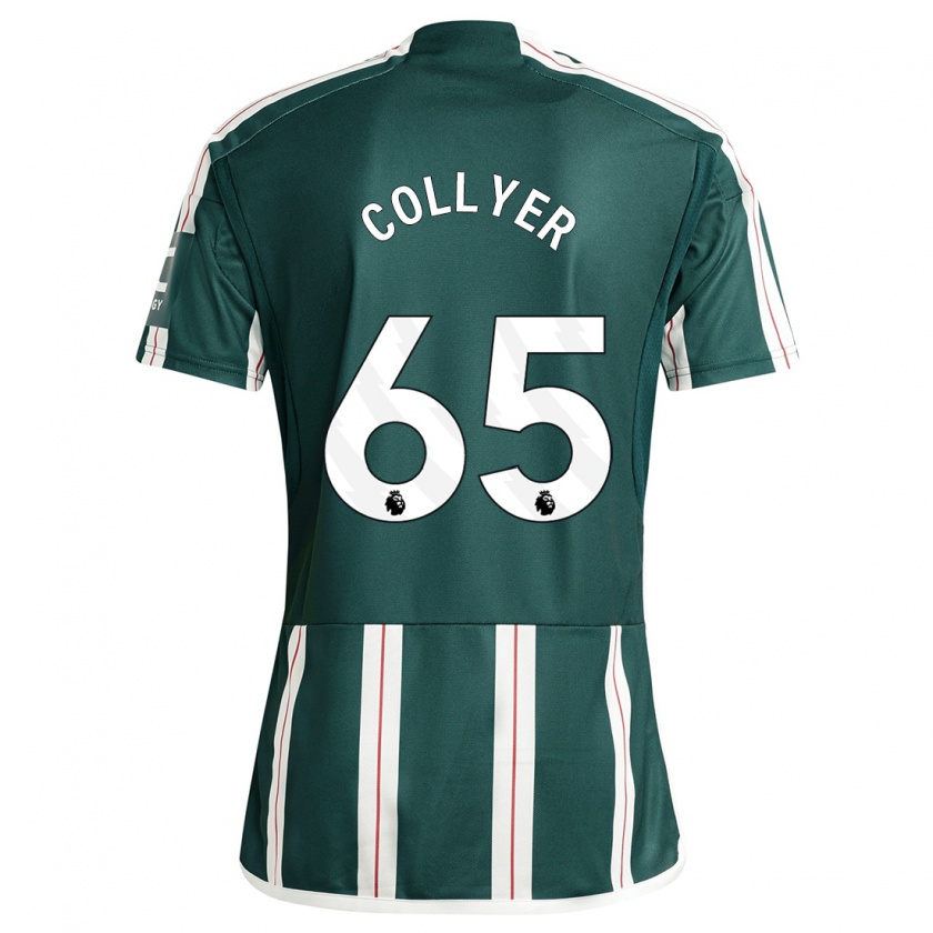 Kandiny Niño Camiseta Toby Collyer #65 Verde Oscuro 2ª Equipación 2023/24 La Camisa Chile