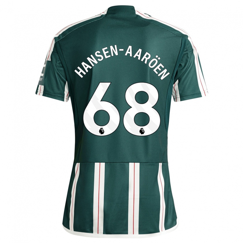 Kandiny Niño Camiseta Isak Hansen-Aaröen #68 Verde Oscuro 2ª Equipación 2023/24 La Camisa Chile