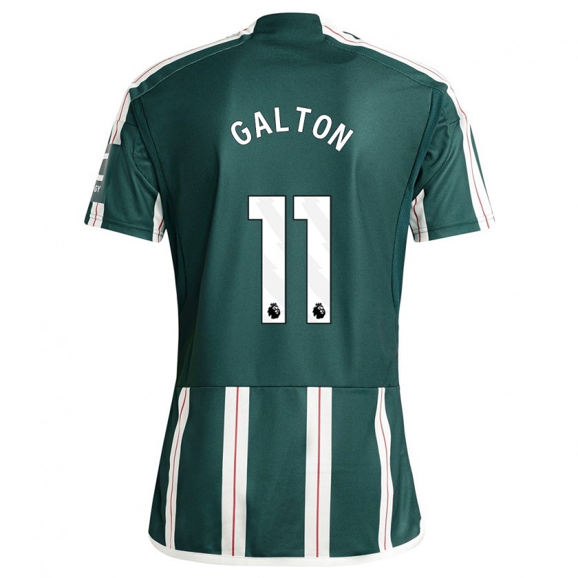 Kandiny Niño Camiseta Leah Galton #11 Verde Oscuro 2ª Equipación 2023/24 La Camisa Chile