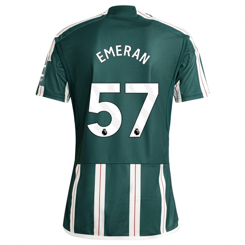 Kandiny Niño Camiseta Noam Emeran #57 Verde Oscuro 2ª Equipación 2023/24 La Camisa Chile
