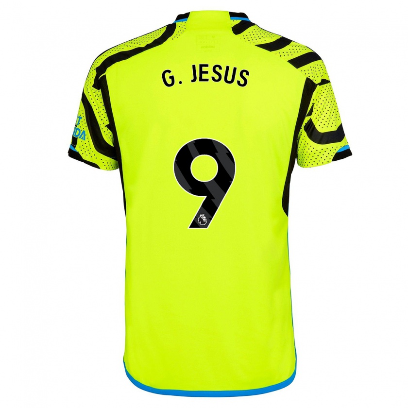 Kandiny Niño Camiseta Gabriel Jesus #9 Amarillo 2ª Equipación 2023/24 La Camisa Chile