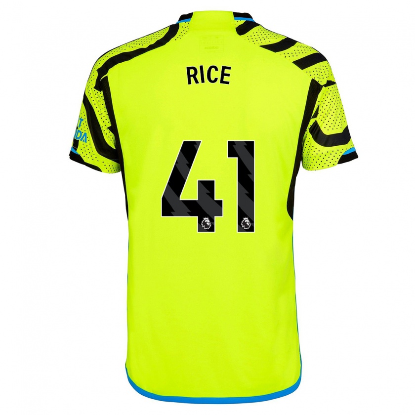 Kandiny Niño Camiseta Declan Rice #41 Amarillo 2ª Equipación 2023/24 La Camisa Chile