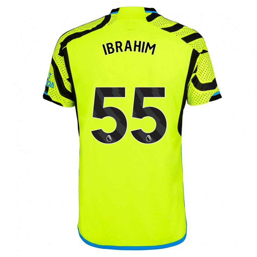 Kandiny Niño Camiseta Bradley Ibrahim #55 Amarillo 2ª Equipación 2023/24 La Camisa Chile