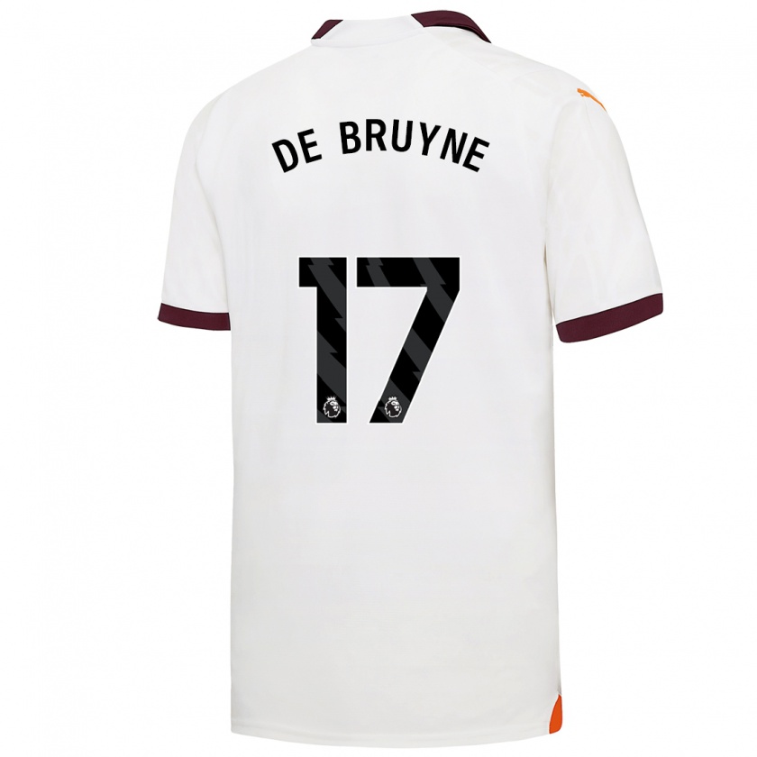 Kandiny Niño Camiseta Kevin De Bruyne #17 Blanco 2ª Equipación 2023/24 La Camisa Chile