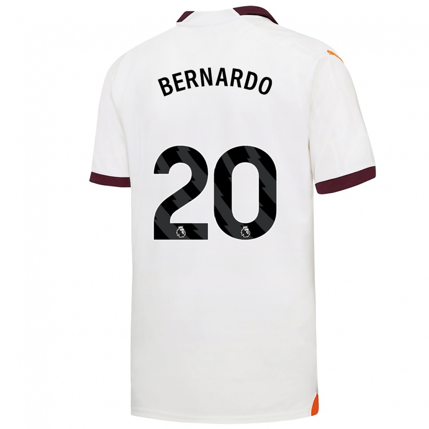 Kandiny Niño Camiseta Bernardo Silva #20 Blanco 2ª Equipación 2023/24 La Camisa Chile