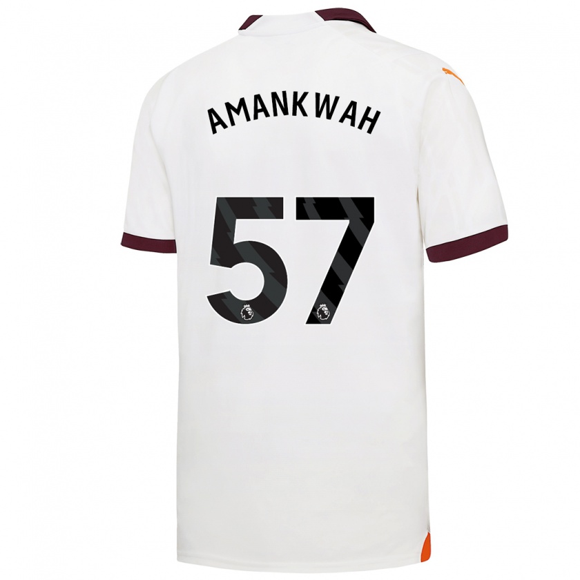 Kandiny Niño Camiseta Yeboah Amankwah #57 Blanco 2ª Equipación 2023/24 La Camisa Chile