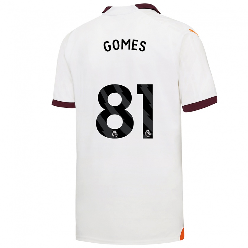 Kandiny Niño Camiseta Claudio Gomes #81 Blanco 2ª Equipación 2023/24 La Camisa Chile