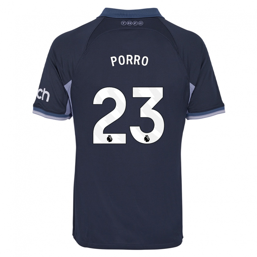 Kandiny Niño Camiseta Pedro Porro #23 Azul Oscuro 2ª Equipación 2023/24 La Camisa Chile
