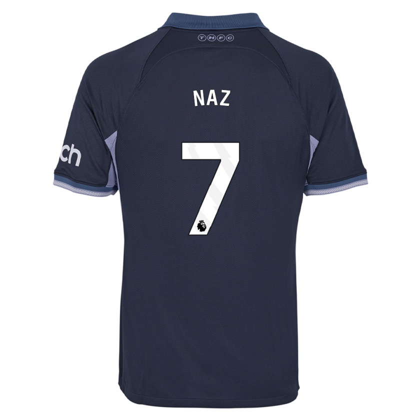 Kandiny Niño Camiseta Jessica Naz #7 Azul Oscuro 2ª Equipación 2023/24 La Camisa Chile