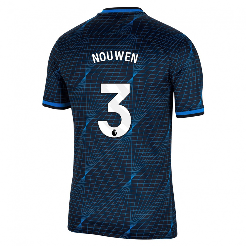 Kandiny Niño Camiseta Aniek Nouwen #3 Azul Oscuro 2ª Equipación 2023/24 La Camisa Chile