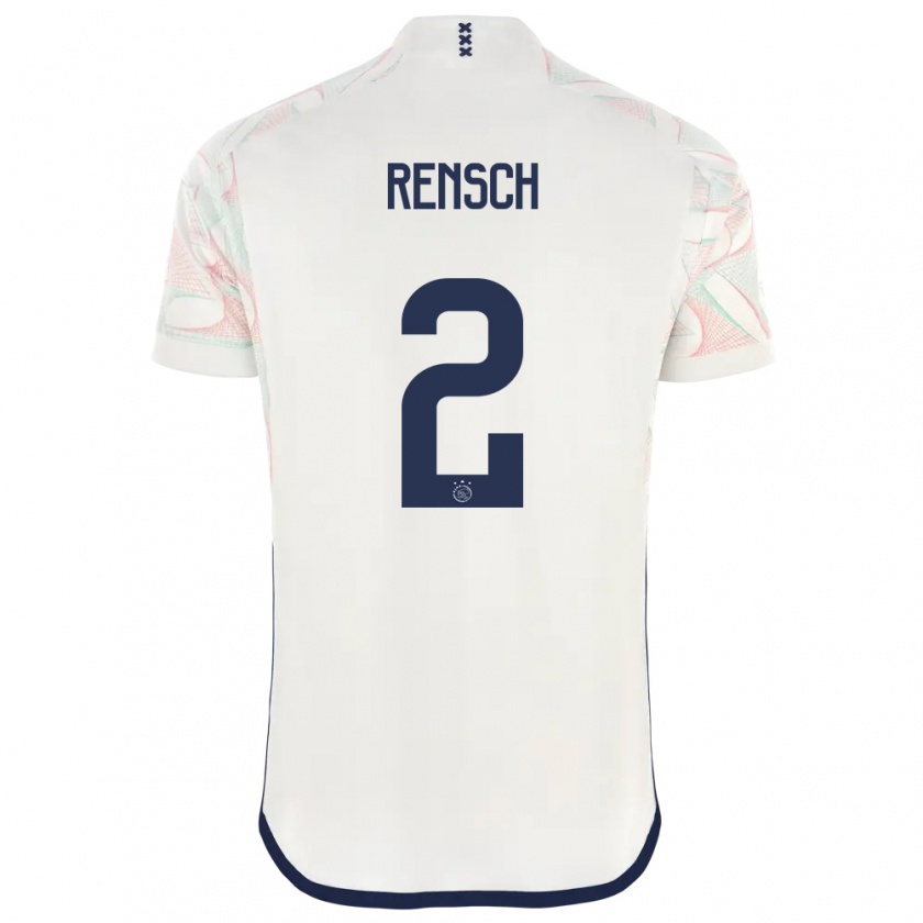 Kandiny Niño Camiseta Devyne Rensch #2 Blanco 2ª Equipación 2023/24 La Camisa Chile