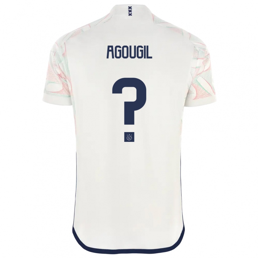 Kandiny Niño Camiseta Oualid Agougil #0 Blanco 2ª Equipación 2023/24 La Camisa Chile