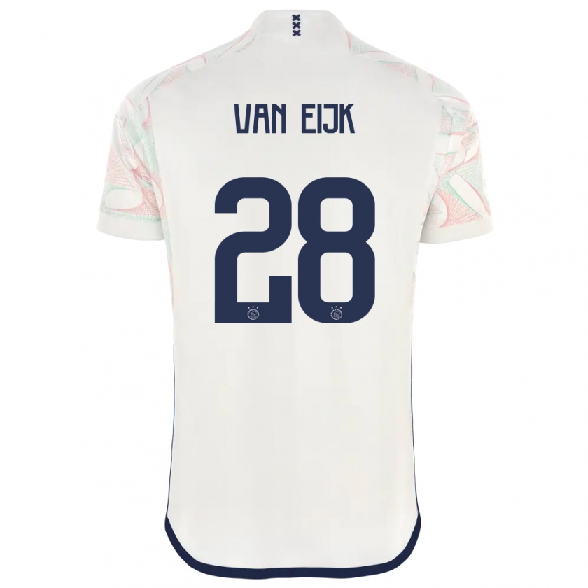 Kandiny Niño Camiseta Regina Van Eijk #28 Blanco 2ª Equipación 2023/24 La Camisa Chile