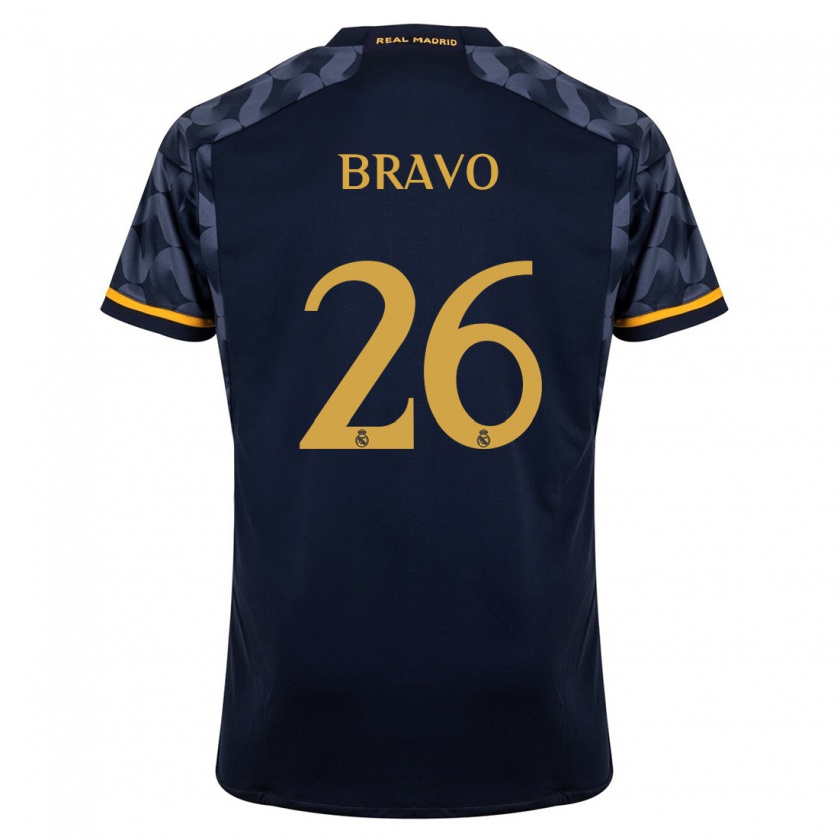 Kandiny Niño Camiseta Iker Bravo #26 Azul Oscuro 2ª Equipación 2023/24 La Camisa Chile