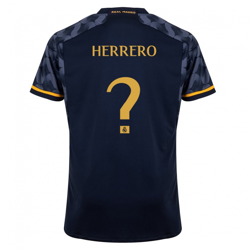 Kandiny Niño Camiseta Enrique Herrero #0 Azul Oscuro 2ª Equipación 2023/24 La Camisa Chile