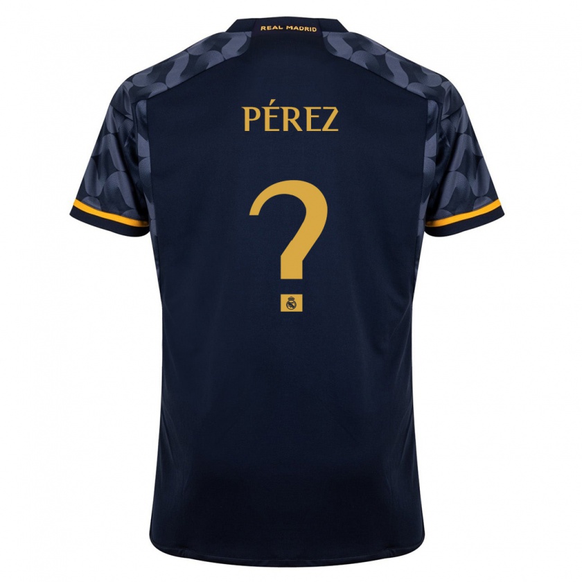 Kandiny Niño Camiseta Álex Pérez #0 Azul Oscuro 2ª Equipación 2023/24 La Camisa Chile