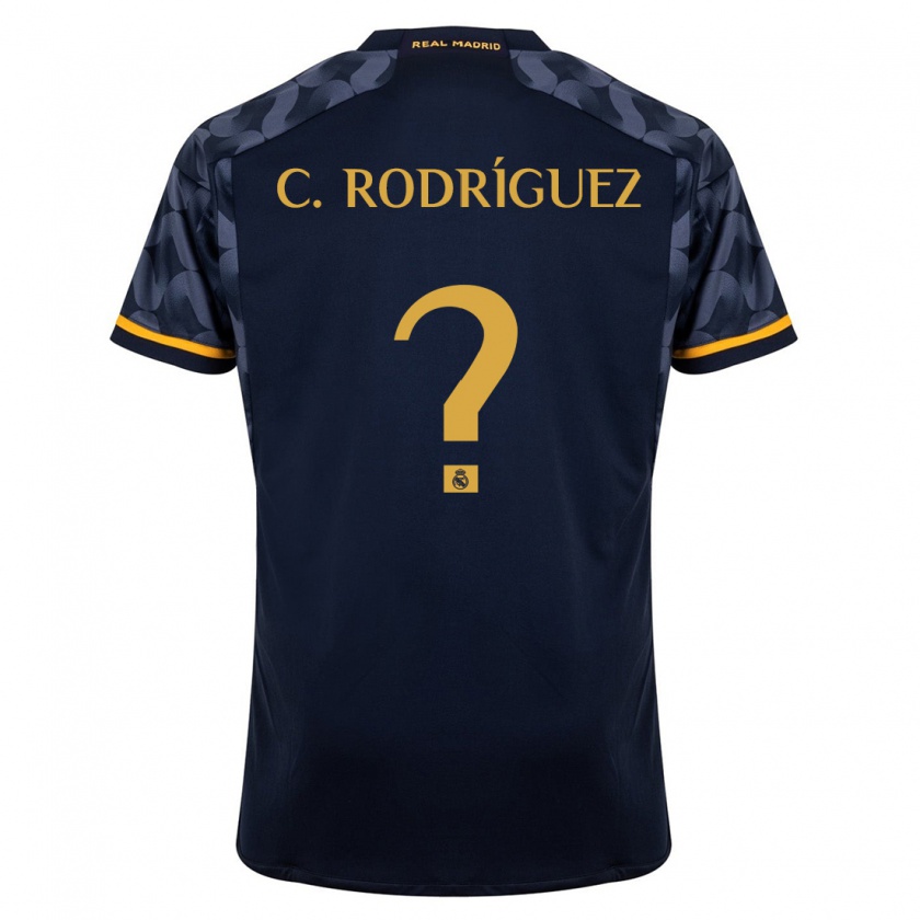Kandiny Niño Camiseta Carlos Rodríguez #0 Azul Oscuro 2ª Equipación 2023/24 La Camisa Chile