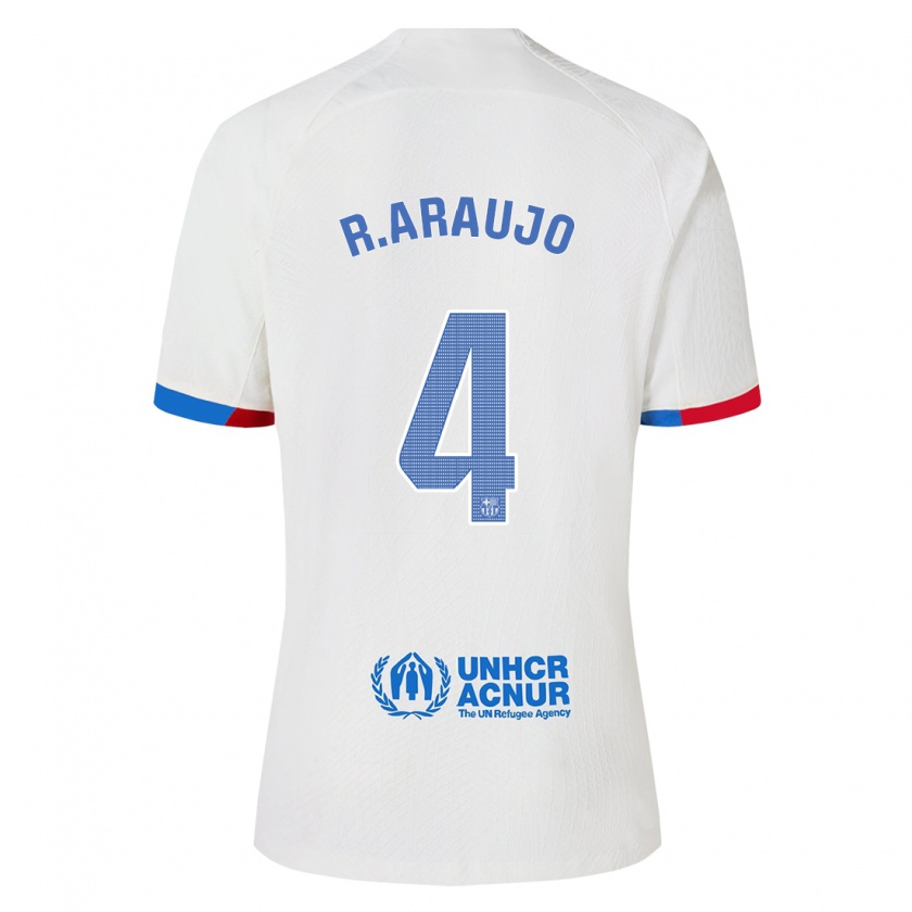 Kandiny Niño Camiseta Ronald Araújo #4 Blanco 2ª Equipación 2023/24 La Camisa Chile