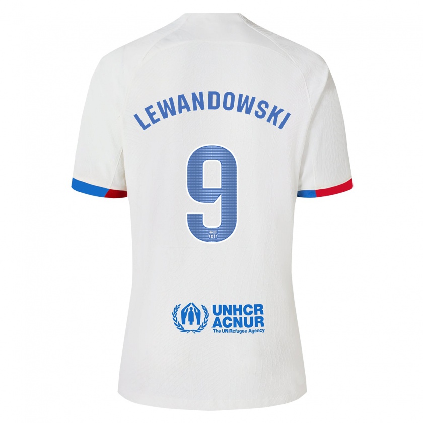 Kandiny Niño Camiseta Robert Lewandowski #9 Blanco 2ª Equipación 2023/24 La Camisa Chile