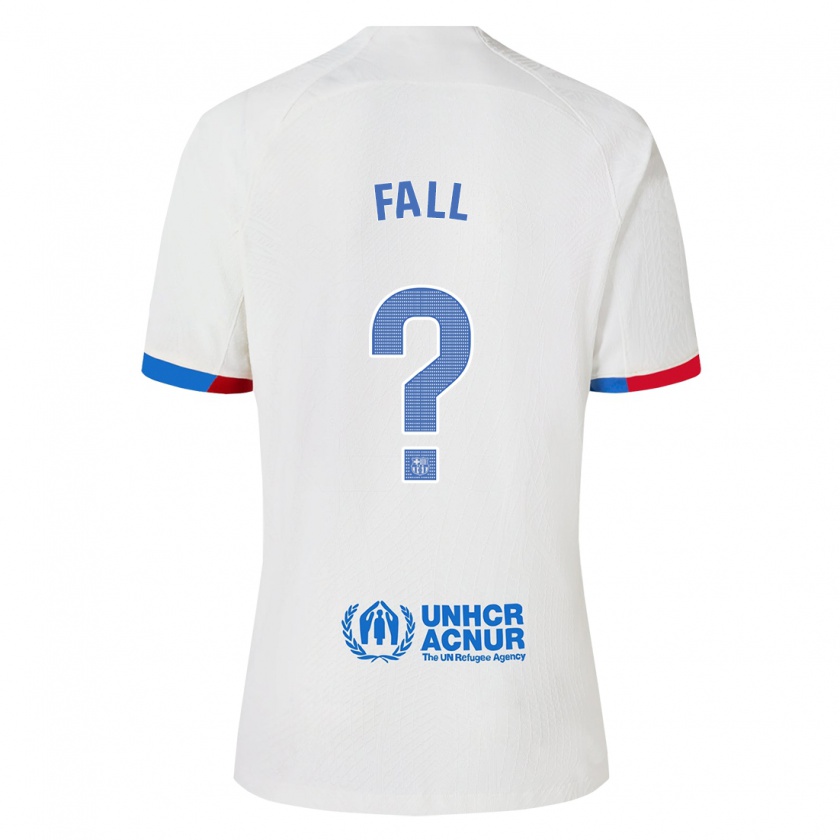 Kandiny Niño Camiseta Mamadou Fall #0 Blanco 2ª Equipación 2023/24 La Camisa Chile
