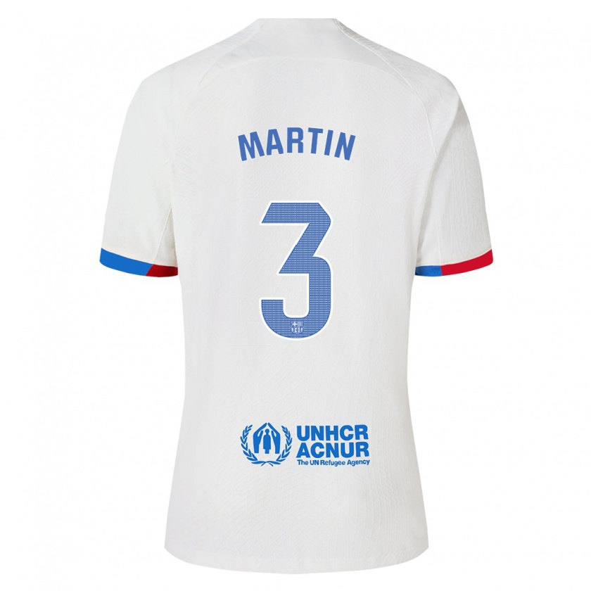 Kandiny Niño Camiseta Gerard Martin #3 Blanco 2ª Equipación 2023/24 La Camisa Chile