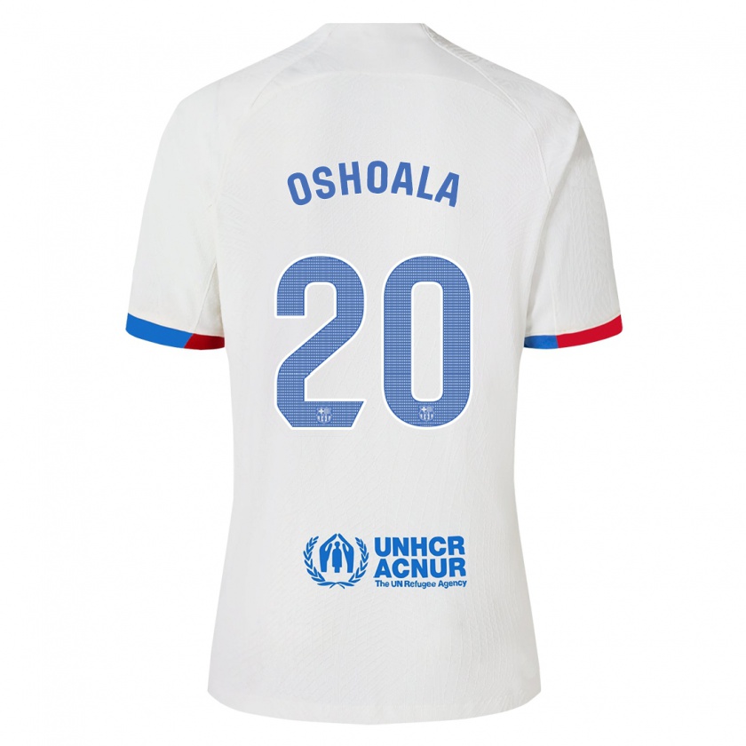 Kandiny Niño Camiseta Asisat Oshoala #20 Blanco 2ª Equipación 2023/24 La Camisa Chile