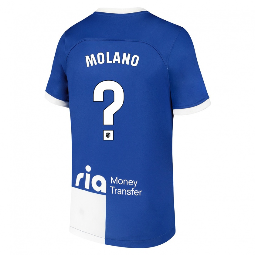 Kandiny Niño Camiseta Sergio Molano #0 Azul Blanco 2ª Equipación 2023/24 La Camisa Chile