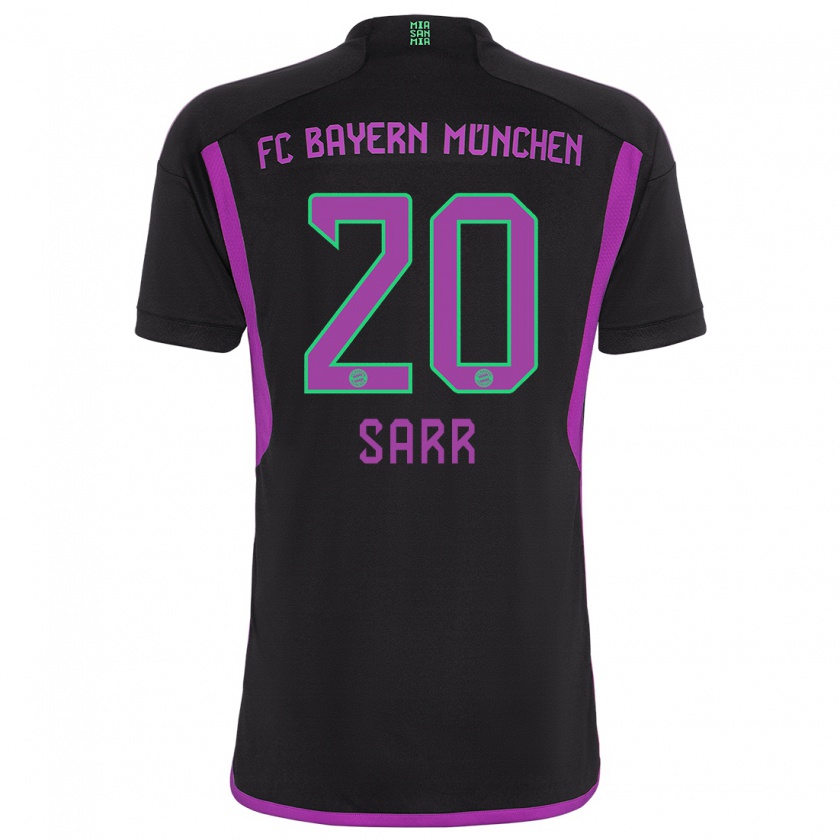 Kandiny Niño Camiseta Bouna Sarr #20 Negro 2ª Equipación 2023/24 La Camisa Chile