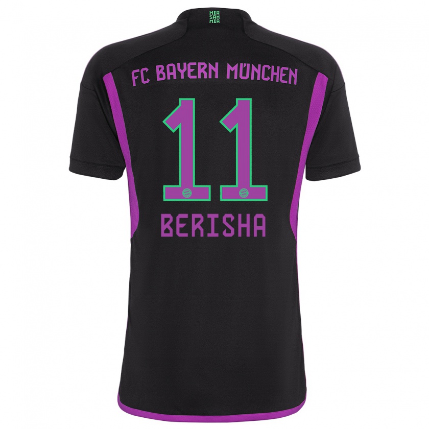Kandiny Niño Camiseta Dion Berisha #11 Negro 2ª Equipación 2023/24 La Camisa Chile