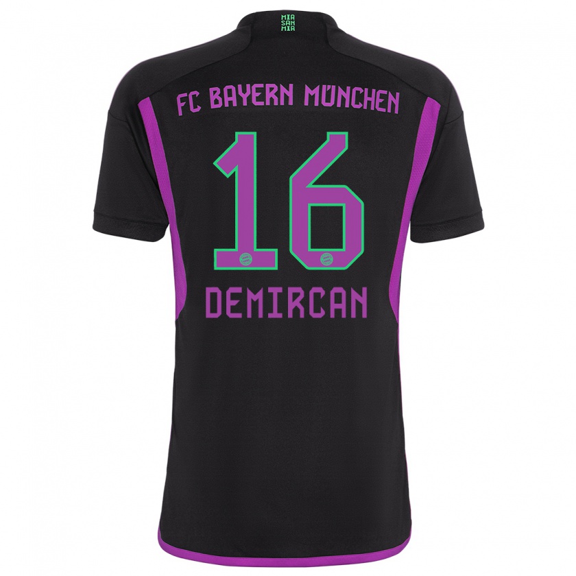Kandiny Niño Camiseta Emirhan Demircan #16 Negro 2ª Equipación 2023/24 La Camisa Chile