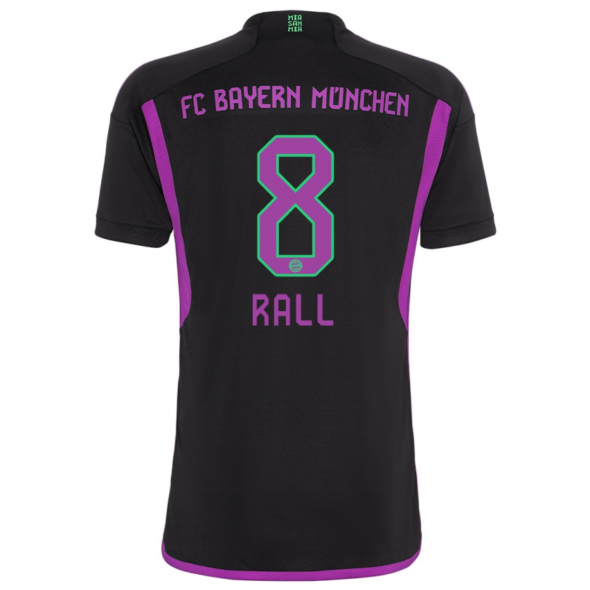 Kandiny Niño Camiseta Maximiliane Rall #8 Negro 2ª Equipación 2023/24 La Camisa Chile