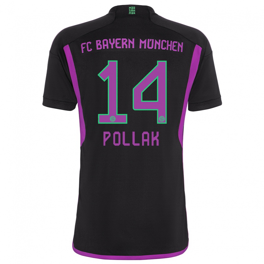 Kandiny Niño Camiseta Florian Pollak #14 Negro 2ª Equipación 2023/24 La Camisa Chile
