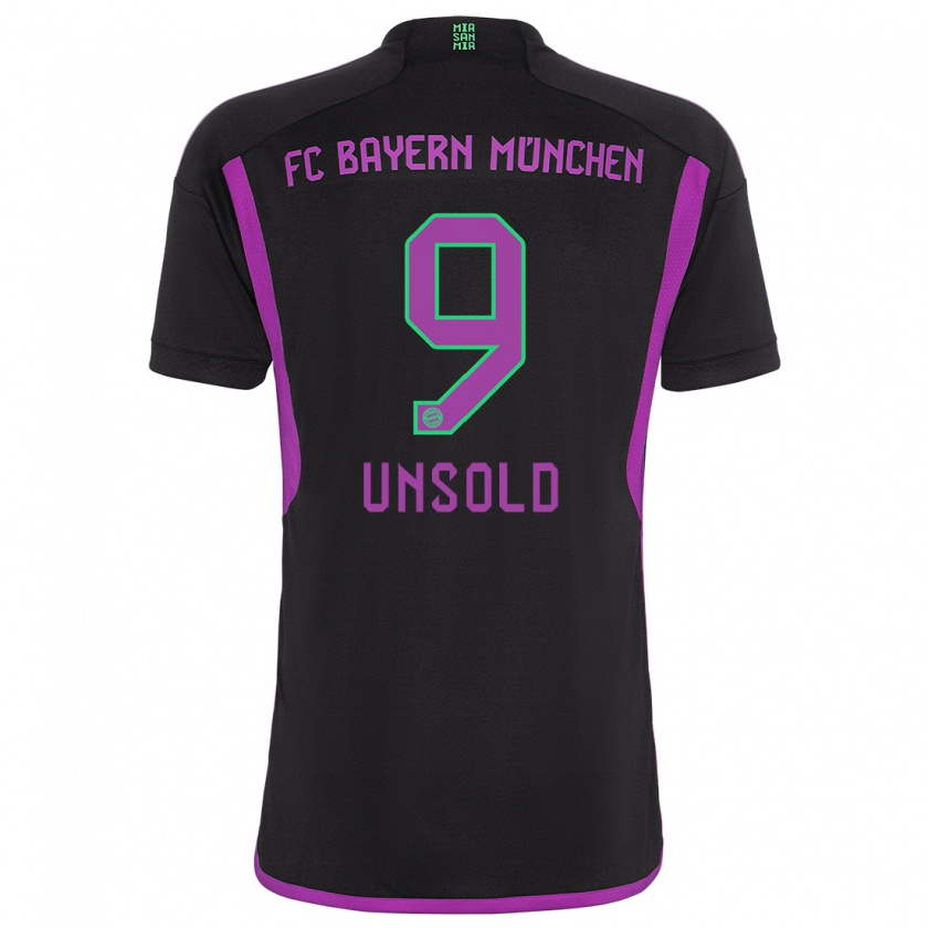 Kandiny Niño Camiseta Samuel Unsold #9 Negro 2ª Equipación 2023/24 La Camisa Chile