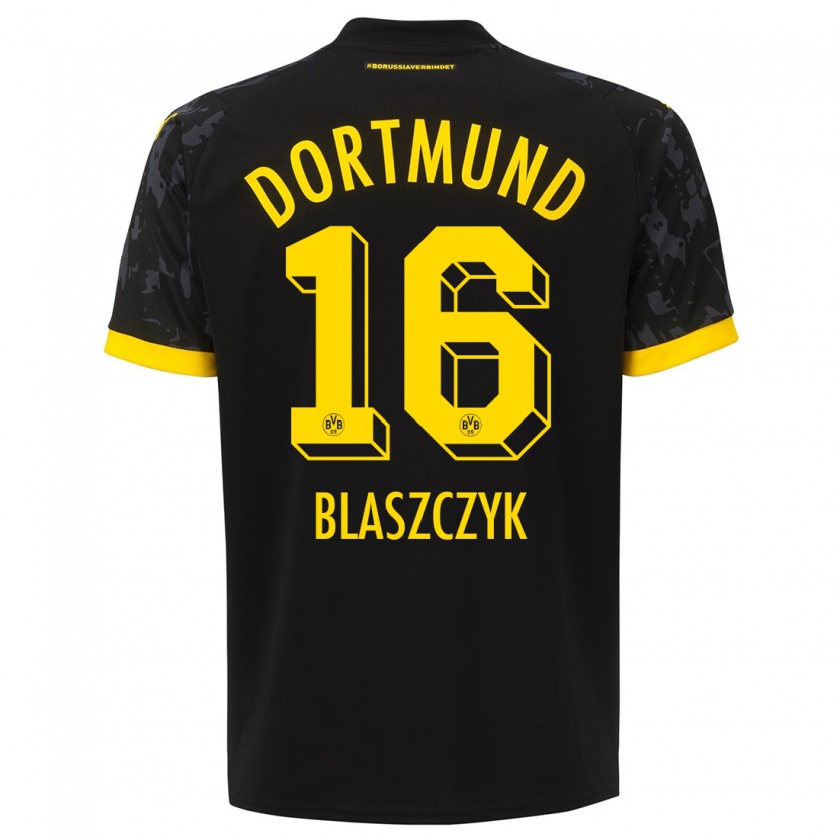 Kandiny Niño Camiseta Oliwer Blaszczyk #16 Negro 2ª Equipación 2023/24 La Camisa Chile