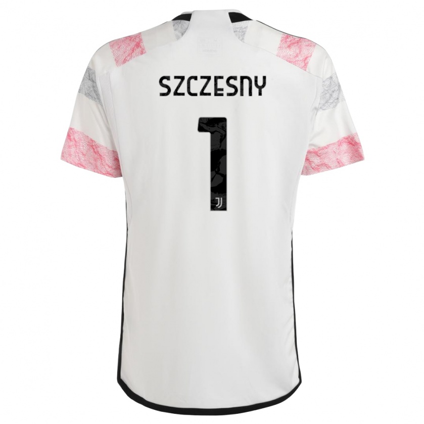 Kandiny Niño Camiseta Wojciech Szczesny #1 Blanco Rosa 2ª Equipación 2023/24 La Camisa Chile