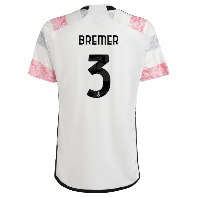 Kandiny Niño Camiseta Bremer #3 Blanco Rosa 2ª Equipación 2023/24 La Camisa Chile