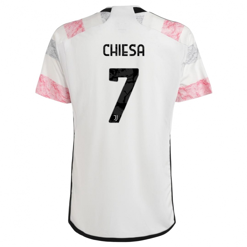 Kandiny Niño Camiseta Federico Chiesa #7 Blanco Rosa 2ª Equipación 2023/24 La Camisa Chile