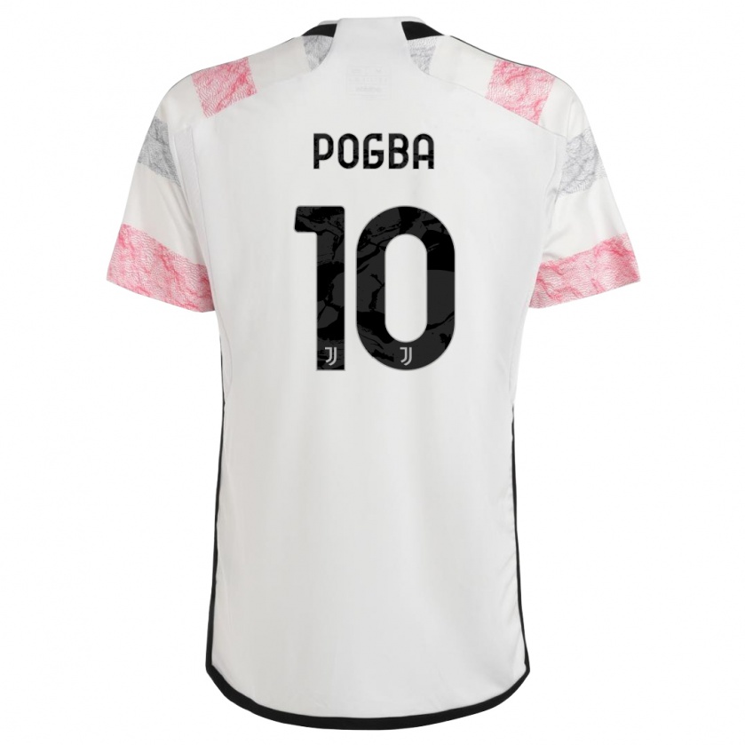 Kandiny Niño Camiseta Paul Pogba #10 Blanco Rosa 2ª Equipación 2023/24 La Camisa Chile