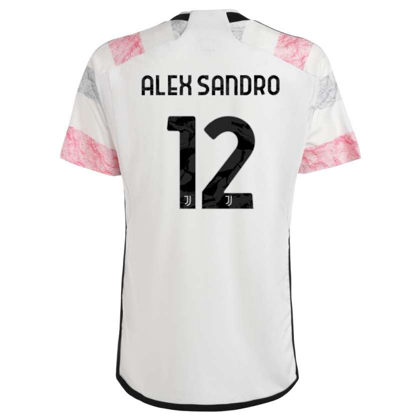 Kandiny Niño Camiseta Alex Sandro #12 Blanco Rosa 2ª Equipación 2023/24 La Camisa Chile