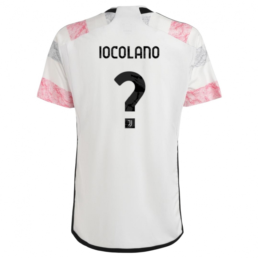 Kandiny Niño Camiseta Simone Iocolano #0 Blanco Rosa 2ª Equipación 2023/24 La Camisa Chile