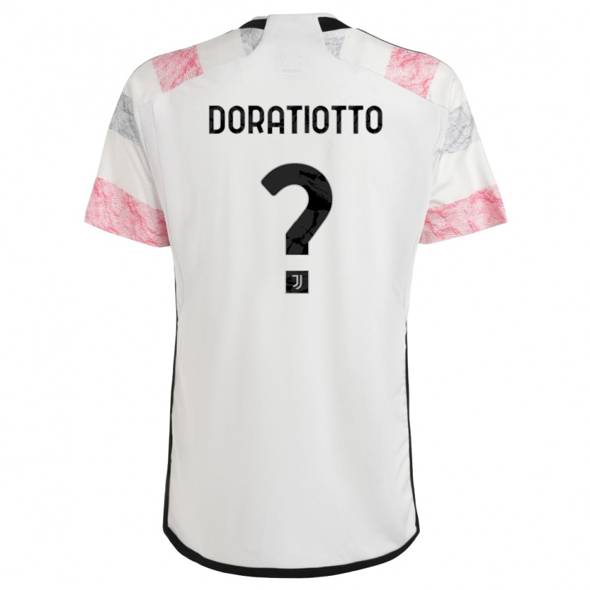 Kandiny Niño Camiseta Giulio Doratiotto #0 Blanco Rosa 2ª Equipación 2023/24 La Camisa Chile