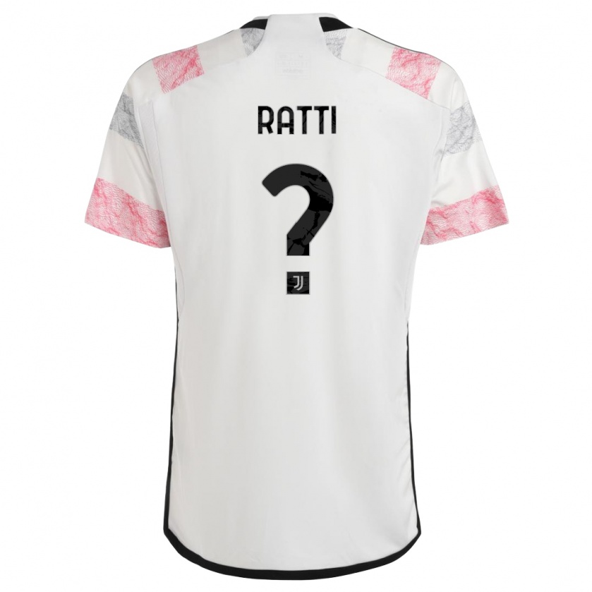 Kandiny Niño Camiseta Leonardo Ratti #0 Blanco Rosa 2ª Equipación 2023/24 La Camisa Chile