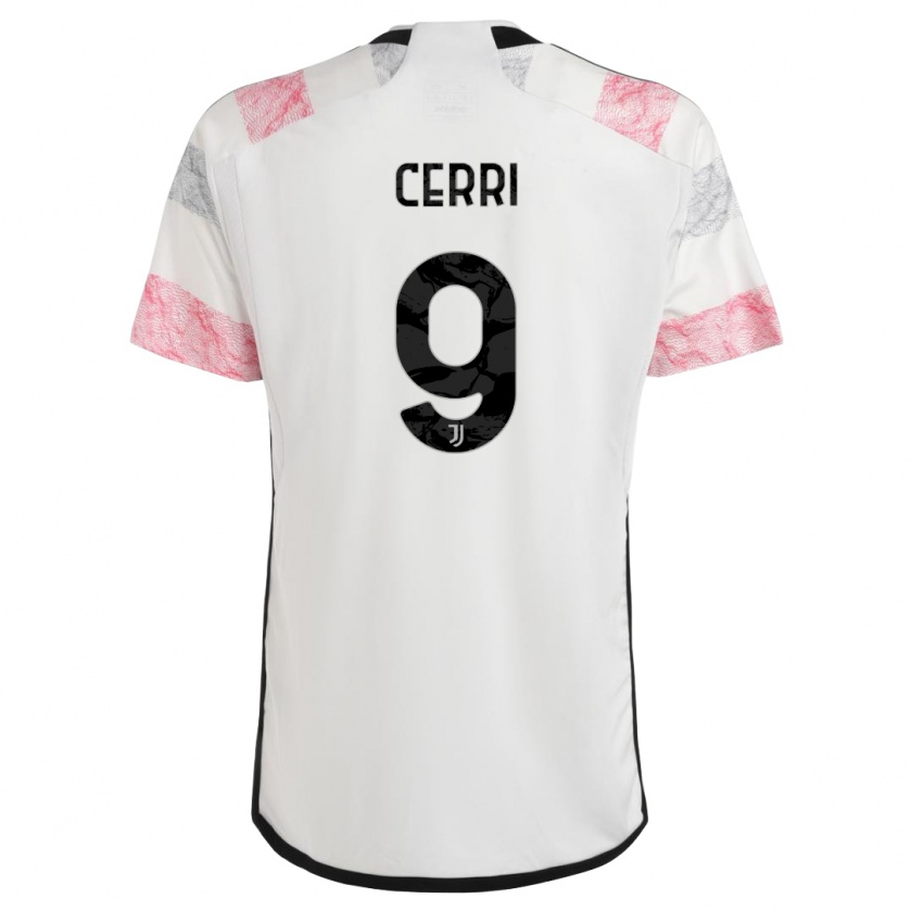 Kandiny Niño Camiseta Leonardo Cerri #9 Blanco Rosa 2ª Equipación 2023/24 La Camisa Chile