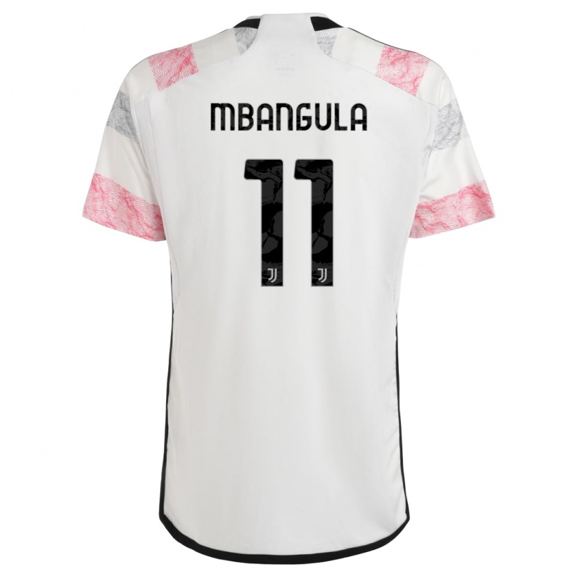Kandiny Niño Camiseta Samuel Mbangula #11 Blanco Rosa 2ª Equipación 2023/24 La Camisa Chile