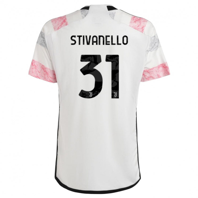 Kandiny Niño Camiseta Riccardo Stivanello #31 Blanco Rosa 2ª Equipación 2023/24 La Camisa Chile