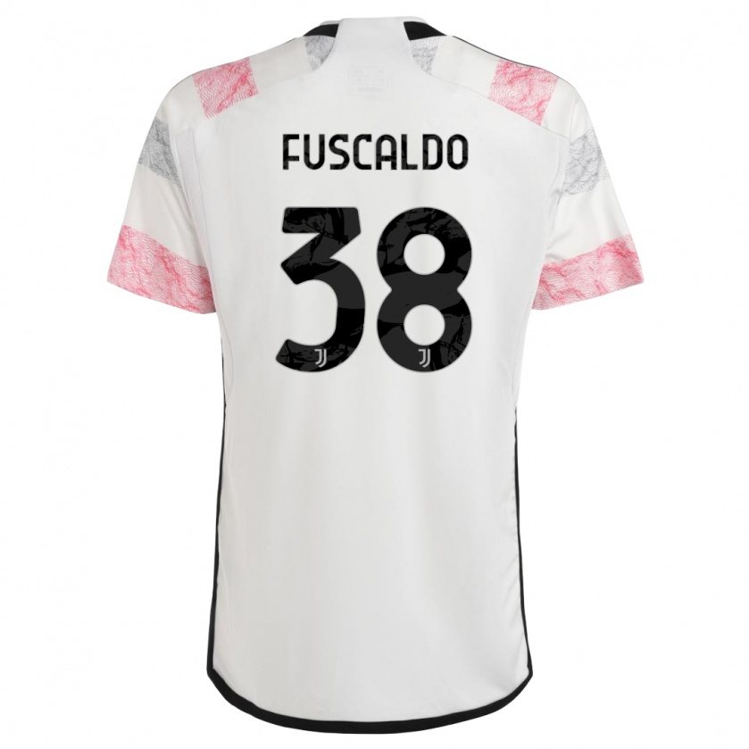 Kandiny Niño Camiseta Matteo Fuscaldo #38 Blanco Rosa 2ª Equipación 2023/24 La Camisa Chile
